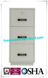Steel 3 Drawer Fireproof Safety Cabinet , Fire Resistant File Cabinet For Paper Documents